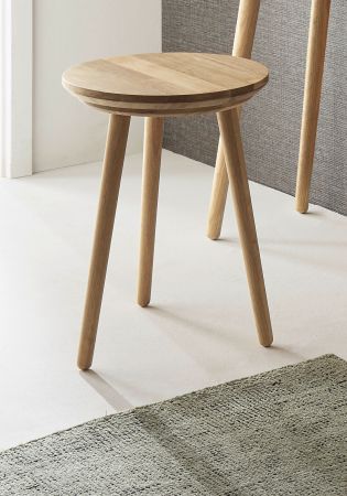 Hocker Agra in Eiche massiv gelt Garderoben Sitzhocker  35 cm