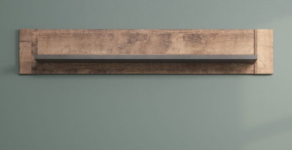 Wandboard Georgia in Eiche Tabak und Matera grau Wandregal 135 cm Bcherregal