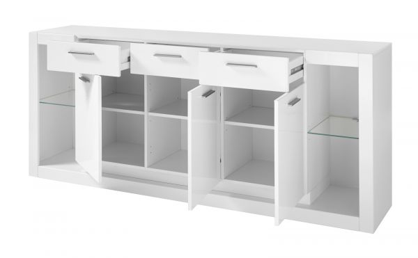 Sideboard Ladis in wei Hochglanz Kommode 198 x 83 cm