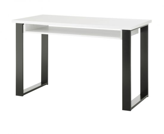 Schreibtisch Set mit Rollcontainer Stove in wei Pinie und anthrazit Landhaus