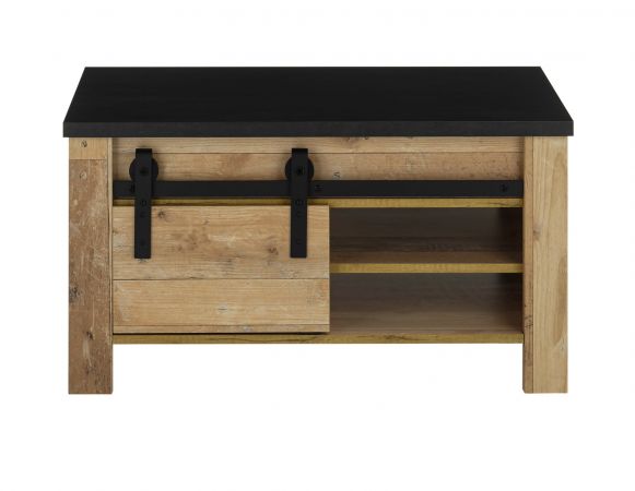 Couchtisch Stove in Old Style hell und anthrazit Beistelltisch 93 x 60 cm