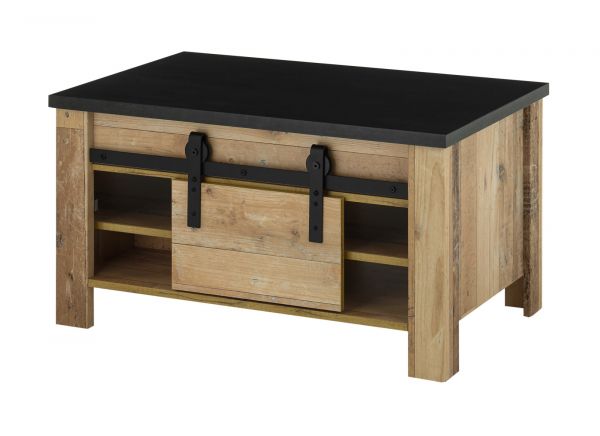Couchtisch Stove in Old Style hell und anthrazit Beistelltisch 93 x 60 cm