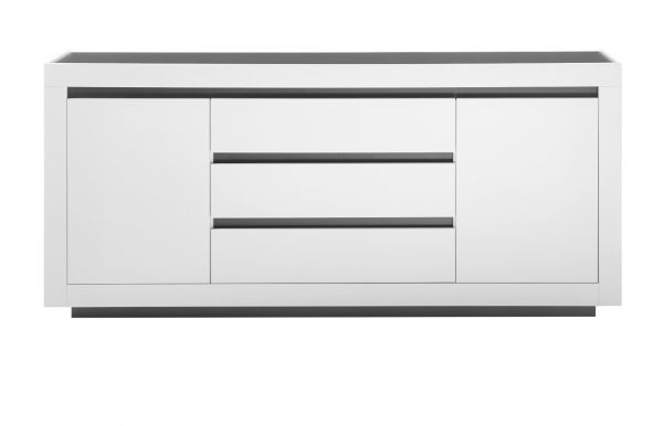 Sideboard Rooky in wei und anthrazit Wohnzimmer Esszimmer Kommode 200 x 91 cm
