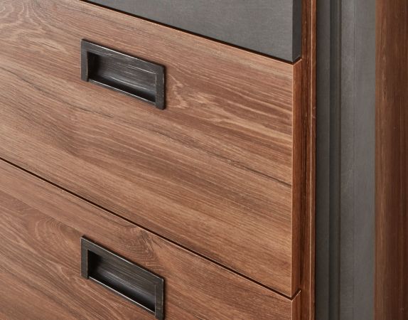 Schuhschrank Auburn in Eiche Stirling und Matera grau Schuhkipper 75 x 100 cm