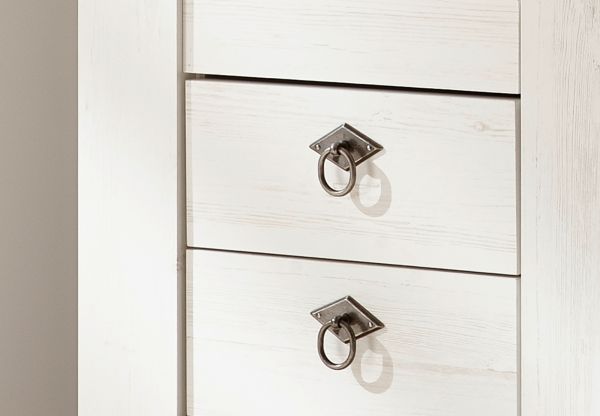 TV-Lowboard Hemsby in wei� Pinie und Eiche Wotan Landhaus TV Unterteil mit Komforth�he 183 x 64 cm