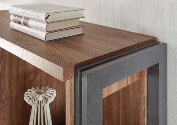 TV-Lowboard Auburn in Eiche Stirling und Matera grau TV Unterteil 156 x 53 cm