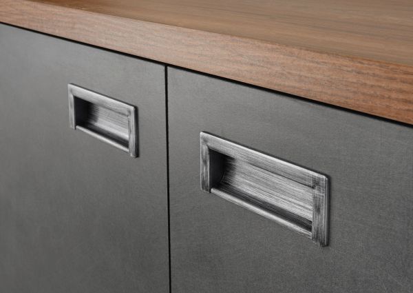 TV-Lowboard Auburn in Eiche Stirling und Matera grau TV Unterteil 156 x 53 cm