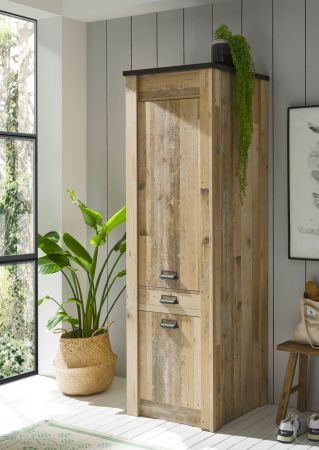 Kche Stove in Used Wood hell und anthrazit Kchenschrank Set 4-teilig
