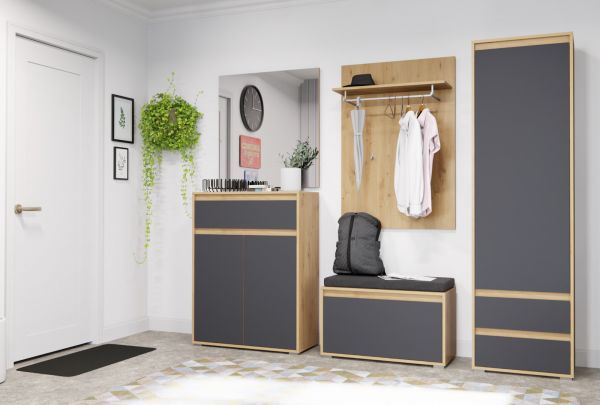 Garderobenspiegel Torino in Eiche Flur Diele Wandspiegel 76 x 80 cm