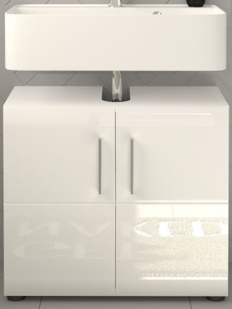 Waschbeckenunterschrank Ice in wei Hochglanz Badezimmer Unterschrank 60 x 54 cm