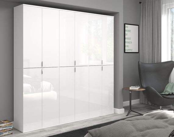 Garderobe ProjektX in wei Hochglanz Mehrzweckschrank 183 x 193 cm
