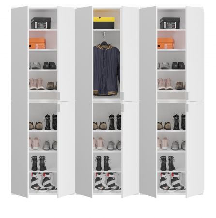 Garderobe ProjektX in wei Hochglanz Mehrzweckschrank 183 x 193 cm