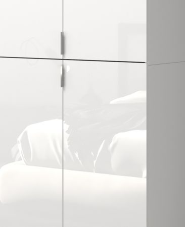 Garderobe mit Spiegel ProjektX in wei Hochglanz Mehrzweckschrank mit Spiegeltr 183 x 193 cm
