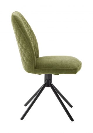 2 x Stuhl Acandi in olive Chenille-Optik 4-Fustuhl 180 drehbar Esszimmerstuhl 2er Set mit Komfortsitzhhe