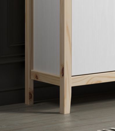Kommode Latera in Massivholz Kiefer wei lackiert Wohn- und Esszimmer Sideboard 78 x 79 cm