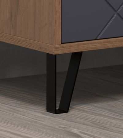 Couchtisch Montez in Graphite grau und Eiche Kraft Gold Beistelltisch mit 2 x Schubkasten 110 cm