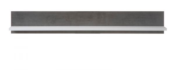 Wandboard Briard in wei Hochglanz und grau Stone Wandregal 150 cm