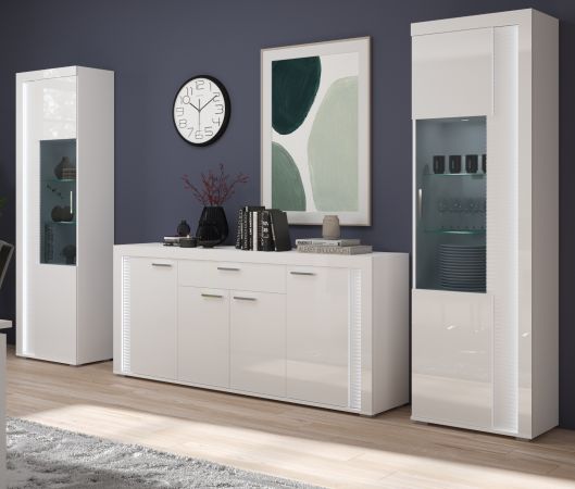 Sideboard Skylight in wei Hochglanz Kommode inklusive Frontbeleuchtung 182 x 84 cm