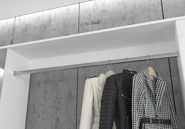 Garderobe ProjektX in wei� Hochglanz Garderobenschrank mit Spiegelt�r 152 x 193 cm