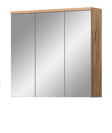 Badezimmer Spiegelschrank Grado in Nox Eiche Badschrank 3-trig 80 cm