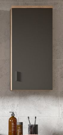 Badezimmer Hngeschrank Grado in grau matt und Nox Eiche Badschrank hngend 37 x 75 cm