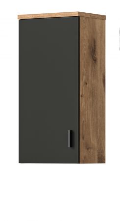 Badezimmer Hngeschrank Grado in grau matt und Nox Eiche Badschrank hngend 37 x 75 cm