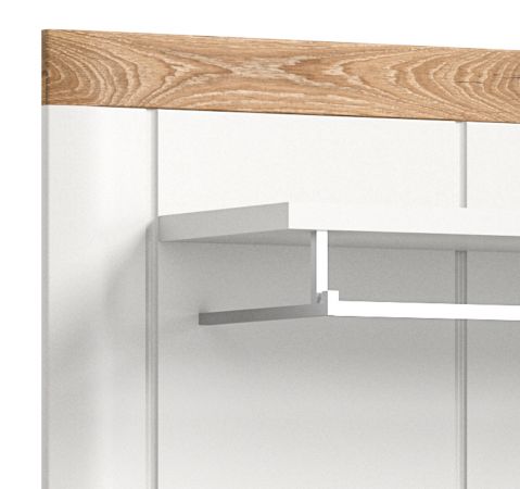 Garderobe Set 5-teilig Laredo in wei matt und Nox Eiche Landhaus Garderobenkombination 260 x 193 cm