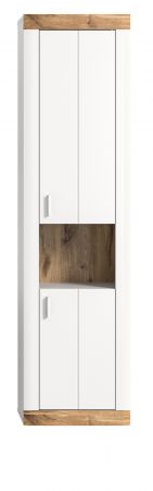 Badezimmer Hochschrank Laredo in wei matt und Nox Eiche Landhaus Badschrank hngend 45 x 172 cm