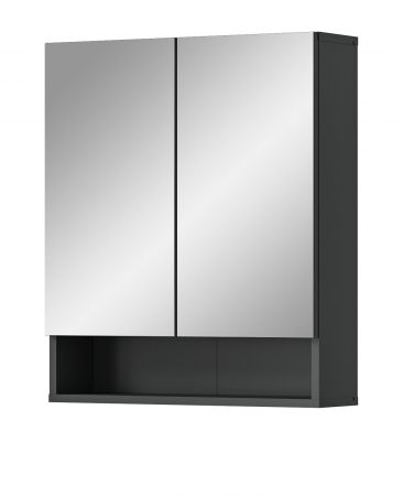 Badezimmer Spiegelschrank Lago in grau Badschrank 2-trig 60 x 71 cm