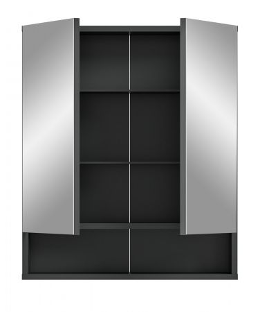 Badezimmer Spiegelschrank Lago in grau Badschrank 2-trig 60 x 71 cm