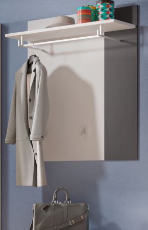 Garderobenpaneel Kato in wei und grau Flur Wandgarderobe 85 x 91 cm