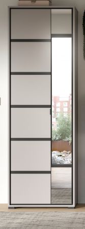 Garderobenschrank Jaru in grau und schwarz Garderobe oder groer Schuhschrank 65 x 196 cm