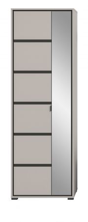 Garderobenschrank Jaru in grau und schwarz Garderobe oder groer Schuhschrank 65 x 196 cm