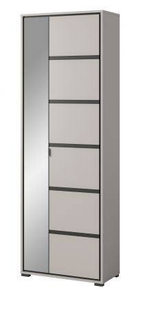 Garderobenschrank Jaru in grau und schwarz Garderobe oder groer Schuhschrank 65 x 196 cm