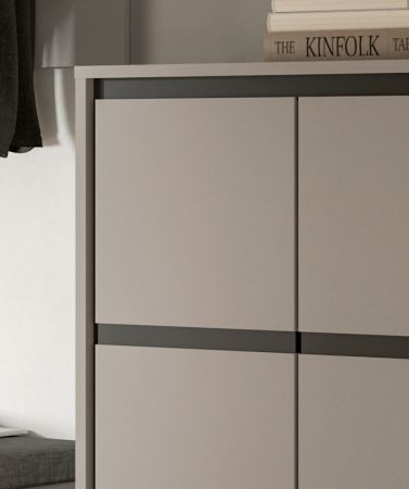 Schuhschrank Jaru in grau und schwarz Flur Kommode 65 x 103 cm