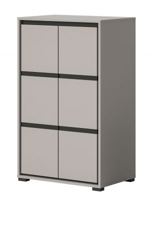 Schuhschrank Jaru in grau und schwarz Flur Kommode 65 x 103 cm