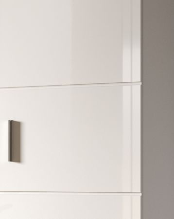 Garderobe Set 2-teilig Prego in wei Hochglanz Garderobenkombination mit Schuhschrank und Spiegel 110 x 191 cm