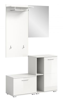 Garderobe Set 4-teilig Prego in wei Hochglanz Garderobenkombination 110 x 191 cm