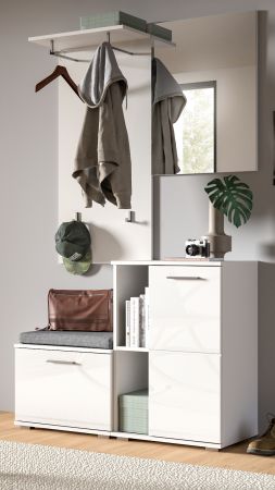 Garderobenpaneel Prego in wei Flur Wandgarderobe 55 x 114 cm