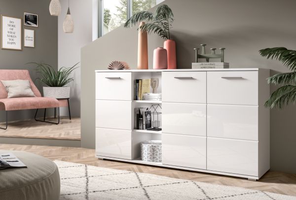 Sideboard Prego in wei Hochglanz Wohn- und Esszimmer Kommode 150 x 83 cm