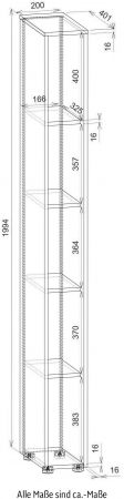 Aktenschrank Set Center in wei und Wotan Eiche 3 x Stauraumschrank und 2 x Regal fr Homeoffice 190 x 200 cm