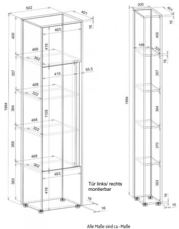 Aktenschrank Set Center in wei und Wotan Eiche Stauraumschrank und Regal fr Homeoffice 70 x 200 cm