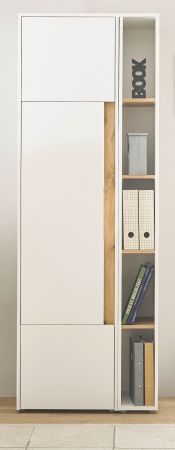 Aktenschrank Set Center in wei und Wotan Eiche Stauraumschrank und Regal fr Homeoffice 70 x 200 cm