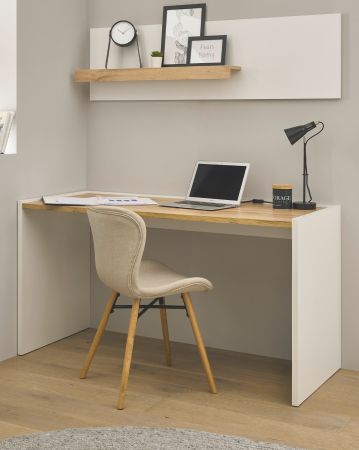 Brombel Set Center in wei und Wotan Eiche mit Schreibtisch und Regal fr Homeoffice