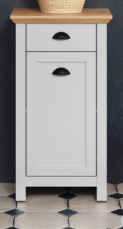 Badezimmer Kommode Landside in grau und Eiche Artisan Landhaus Badschrank 46 x 84 cm
