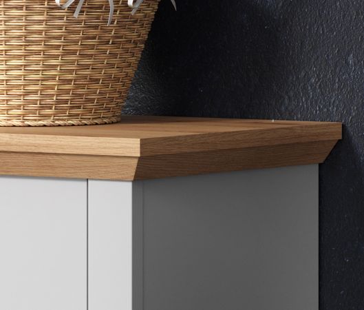 Badezimmer Kommode Landside in grau und Eiche Artisan Landhaus Badschrank 46 x 84 cm