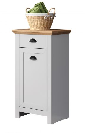 Badezimmer Kommode Landside in grau und Eiche Artisan Landhaus Badschrank 46 x 84 cm