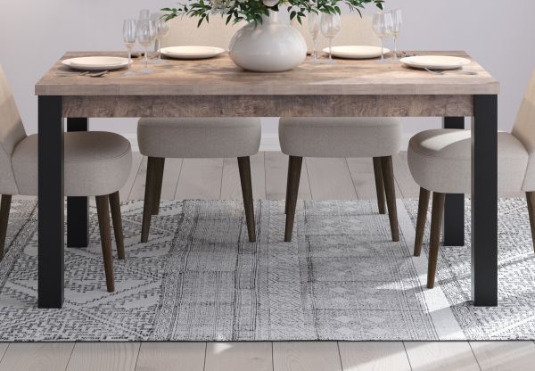 Esstisch Emile in Eiche Tabak und schwarz K�chentisch 160 x 90 cm