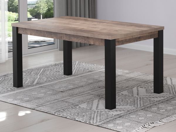 Esstisch Emile in Eiche Tabak und schwarz K�chentisch 160 x 90 cm