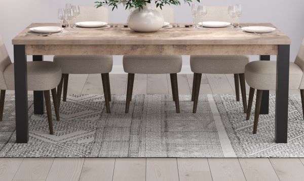 Esstisch Emile in Eiche Tabak und schwarz Kchentisch 200 x 100 cm